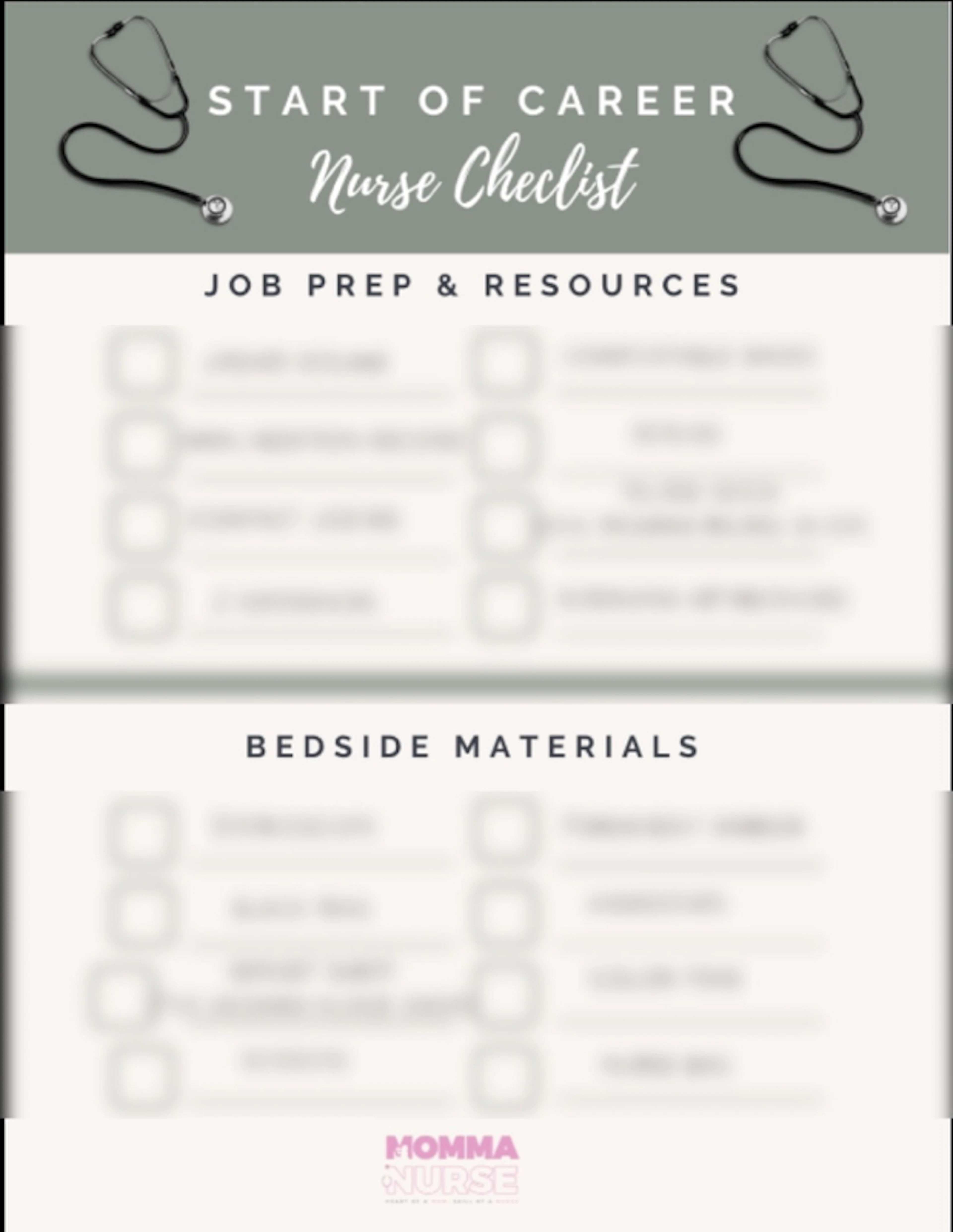 New Nurse Checklist